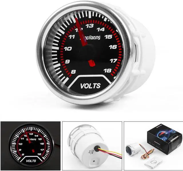 Main image of 2" 52mm LED Pointer Auto Car Volt Meter Voltmeter Voltage Gauge Smoke Face 8-18V