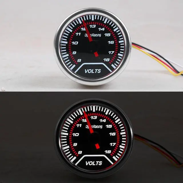 Alt view image 7 of 7 - 2" 52mm LED Pointer Auto Car Volt Meter Voltmeter Voltage Gauge Smoke Face 8-18V
