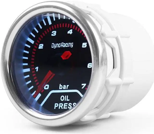 Alt view image 5 of 7 - 2"52mm Oil Pressure Gauge 0-7 bar With 1/8npt Sensor Smoke Lens Pointer LED Oil Press Gauge Car Meter