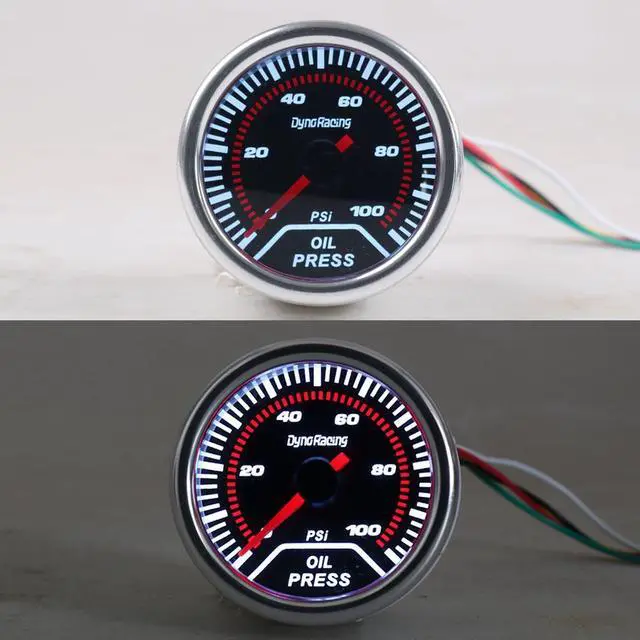 Alt view image 7 of 7 - 2" 52mm Universal Car Oil Pressure Gauge Smoke Len LED Pointer 0-100 PSI Oil Press Pressure Gauge Meter with 1/8 npt sensor