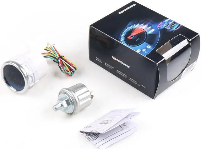 Alt view image 3 of 7 - 2" 52mm Universal Car Oil Pressure Gauge Smoke Len LED Pointer 0-100 PSI Oil Press Pressure Gauge Meter with 1/8 npt sensor