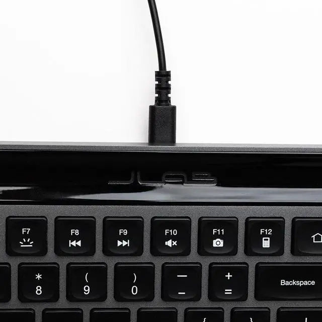 Alt view image 7 of 11 - JLab Epic Wireless Keyboard, Black, 108 Keys, Connect Via Bluetooth or USB Wireless Dongle, Multi-Device Toggle, Soft Touch Keys, Smart Media Knob, Custom User Profiles, Rechargeable, PC/Mac/iOS