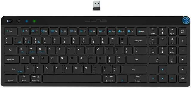 Alt view image 4 of 11 - JLab JBuds Wireless Keyboard | Black | 95 Keys | Connect Via Bluetooth or USB Wireless Dongle | Multi-Device Toggle | Soft Touch Keys | Smart Media Knob | Custom User Profiles | Rechargeable