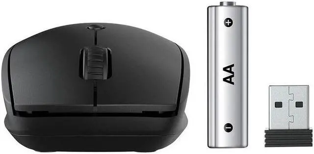 Alt view image 4 of 10 - JLab Go Wireless Mouse |Connect via Bluetooth/USB Dongle | 4 Button Clicks | Easy Device Switch | Ultra Compact Design | AA Battery Powered | Mac OS | Windows | Chrome OS| Right + Left Handed | Black