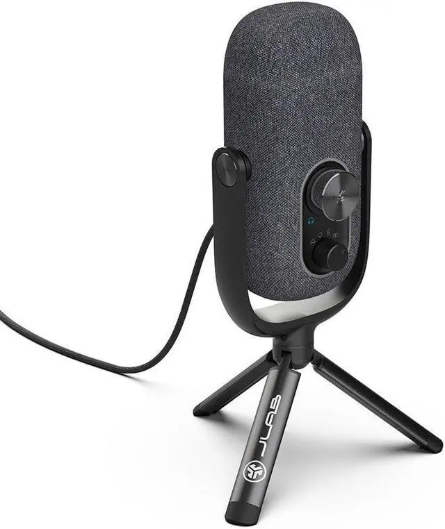 Alt view image 4 of 7 - JLab Epic Talk USB Microphone | Black | USB-C Output | Cardioid, Omni, Stereo, and Bi-Directional | 192k Sample Rate | Volume Control, Gain Control, and Quick Mute | 3.5mm AUX | Plug and Play