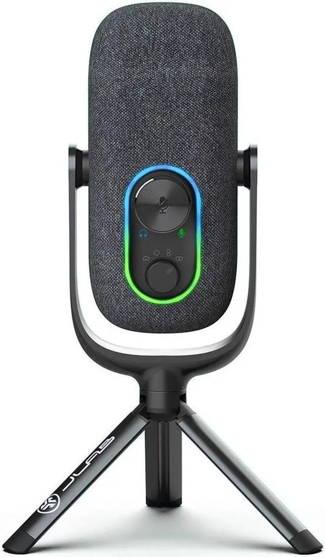 Alt view image 6 of 7 - JLab Epic Talk USB Microphone | Black | USB-C Output | Cardioid, Omni, Stereo, and Bi-Directional | 192k Sample Rate | Volume Control, Gain Control, and Quick Mute | 3.5mm AUX | Plug and Play
