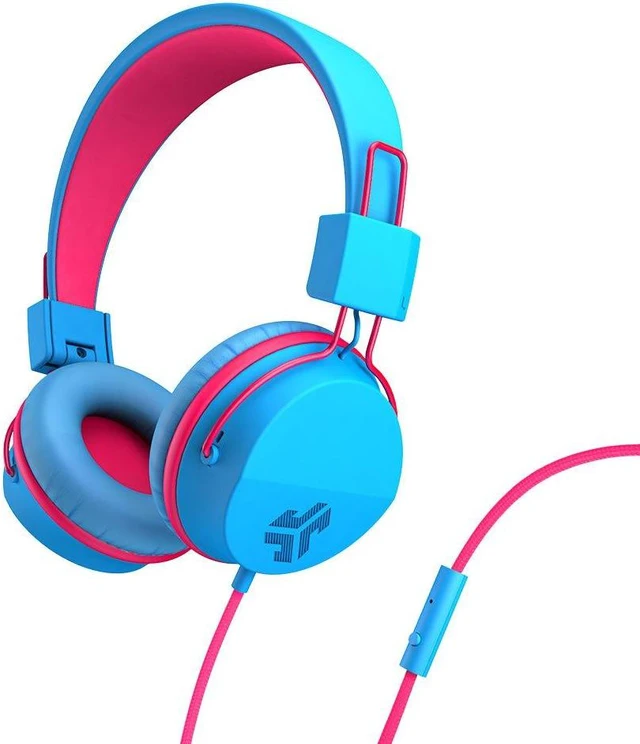 Main image of JLab JBuddies Studio On-Ear Kids Wired Headphones, For School & Travel, 3.5mm Plug, Kid Safe, Studio Volume Safe, Volume Limiter, Folding, Adjustable, Noise Isolation, with Mic, Cotton Candy Colors