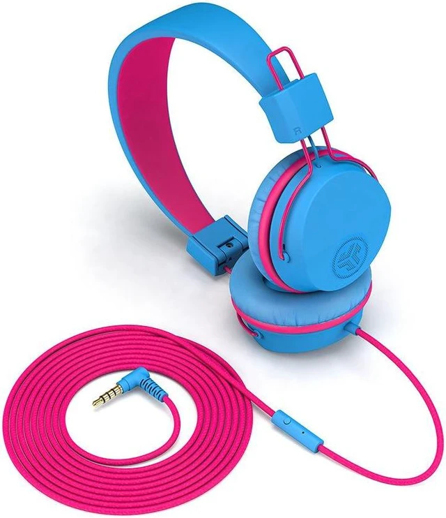 Alt view image 3 of 6 - JLab JBuddies Studio On-Ear Kids Wired Headphones, For School & Travel, 3.5mm Plug, Kid Safe, Studio Volume Safe, Volume Limiter, Folding, Adjustable, Noise Isolation, with Mic, Cotton Candy Colors