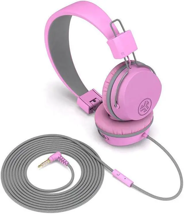 Alt view image 3 of 6 - JLab JBuddies Studio On-Ear Kids Wired Headphones, For School & Travel, 3.5mm Plug, Kid Safe, Studio Volume Safe, Volume Limiter, Folding, Adjustable, Noise Isolation, with Mic, Pink/Graphite