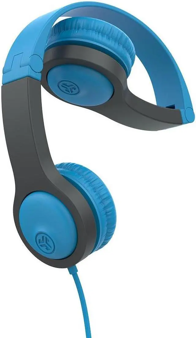 Alt view image 3 of 7 - JLab JBuddies Folding Kids Wired Headphones Gen 2, Blue/Grey, Toddler Headphones, Noise Isolation, Kids Safe, Volume Limiting Headphones, Headphones for Children Ages 2+
