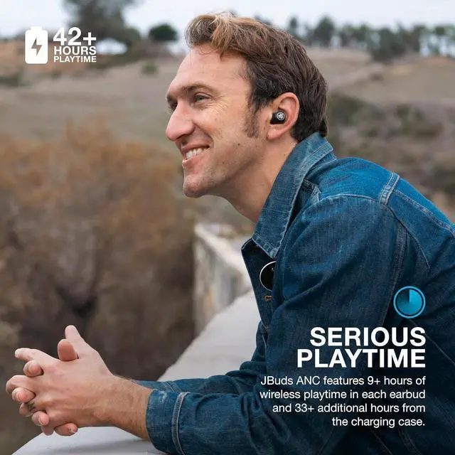 Alt view image 2 of 7 - JLab JBuds ANC 3 True Wireless Earbuds with Charging Case, 42+ Hours of Total Playtime, 9+ Hours Per Charge, Smart Active Noise Canceling, Custom Sound Via App, Multipoint Connect, Google Fast Pair