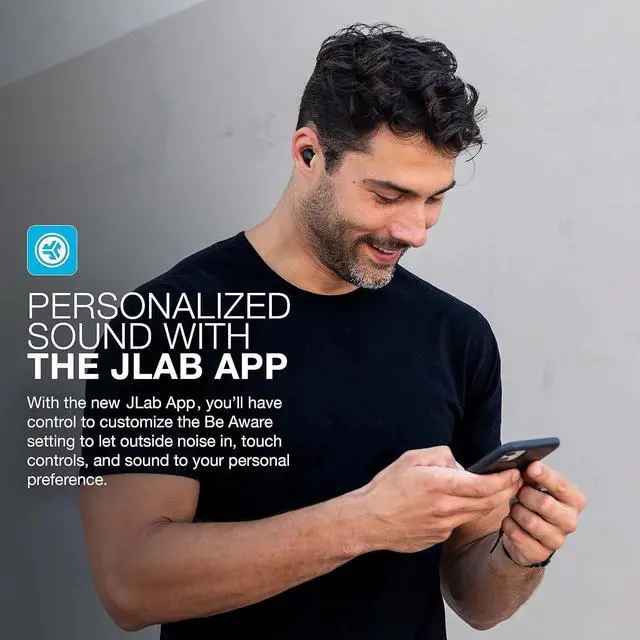 Alt view image 6 of 7 - JLab JBuds Mini True Wireless Bluetooth Earbuds + Charging Case, Black, IP55 Sweat and Dust Proof, Bluetooth Multipoint, Be Aware Audio, 3 EQ Sound Settings, Crystal Clear Calls
