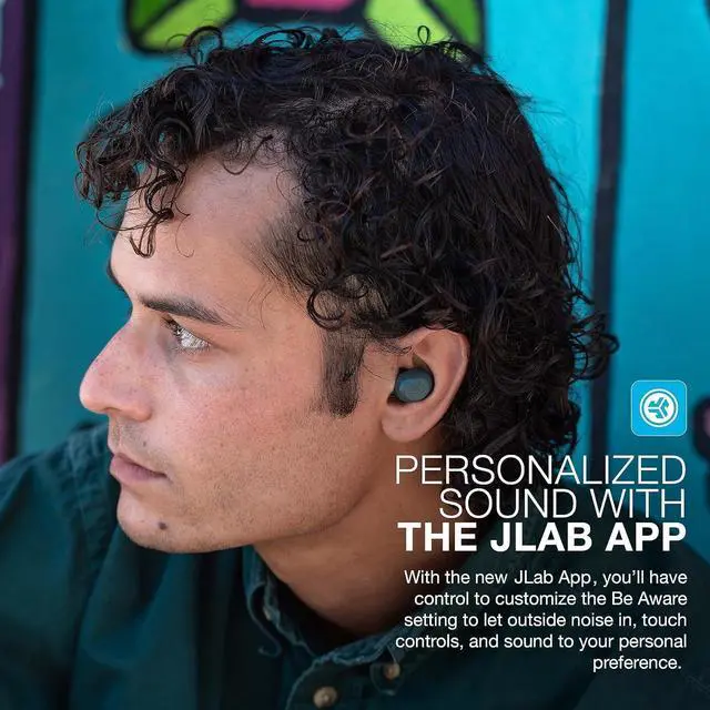 Alt view image 4 of 7 - JLab JBuds Mini True Wireless Bluetooth Earbuds + Charging Case, Sage Grey, IP55 Sweat and Dust Proof, Bluetooth Multipoint, Be Aware Audio, 3 EQ Sound Settings, Crystal Clear Calls