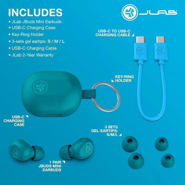 Alt view image 7 of 7 - JLab JBuds Mini True Wireless Earbuds