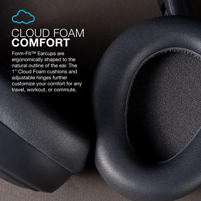 Alt view image 4 of 7 - JLab JBuds Lux ANC Wireless Headphones, Smart Active Noise Cancelling, Customizable Sound, Spatial Audio & Bluetooth LE Audio Compatible, Premium Over-Ear Bluetooth Headset, Foldable, Graphite