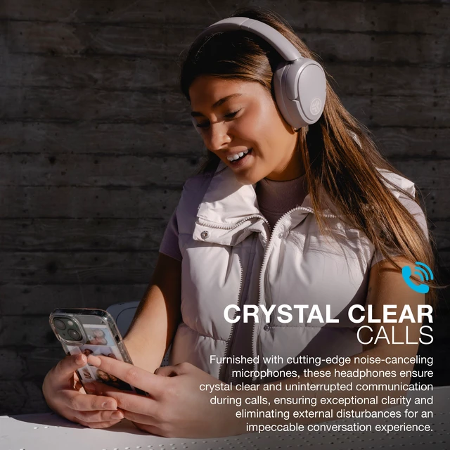 Alt view image 6 of 7 - JLab JBuds Lux ANC Wireless Headphones, Smart Active Noise Cancelling, Customizable Sound, Spatial Audio & Bluetooth LE Audio Compatible, Premium Over-Ear Bluetooth Headset, Foldable, Mauve