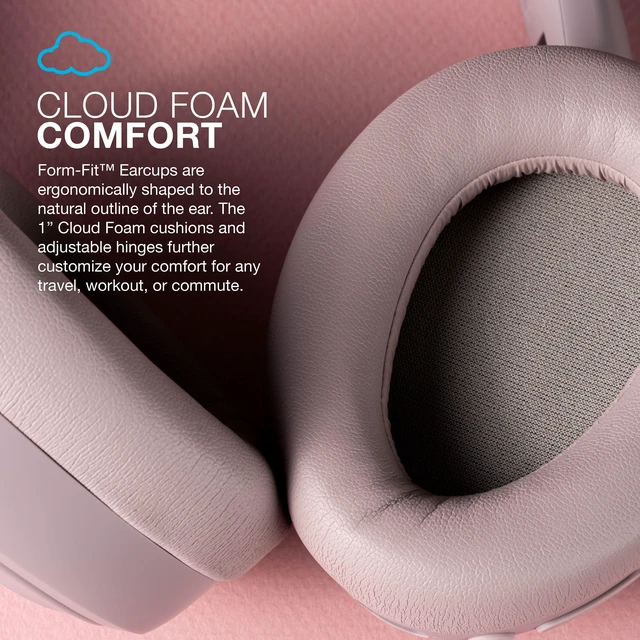 Alt view image 4 of 7 - JLab JBuds Lux ANC Wireless Headphones, Smart Active Noise Cancelling, Customizable Sound, Spatial Audio & Bluetooth LE Audio Compatible, Premium Over-Ear Bluetooth Headset, Foldable, Mauve