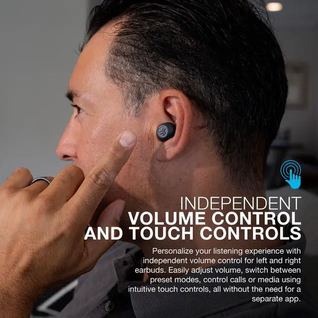 Alt view image 5 of 7 - JLab Hear OTC Hearing Aid & Wireless Earbuds, Traditional Earbud Fit, Bluetooth 5.3, Connect to iOS or Android Devices, Four Preset Hearing Modes, In-Ear Detection, Graphite