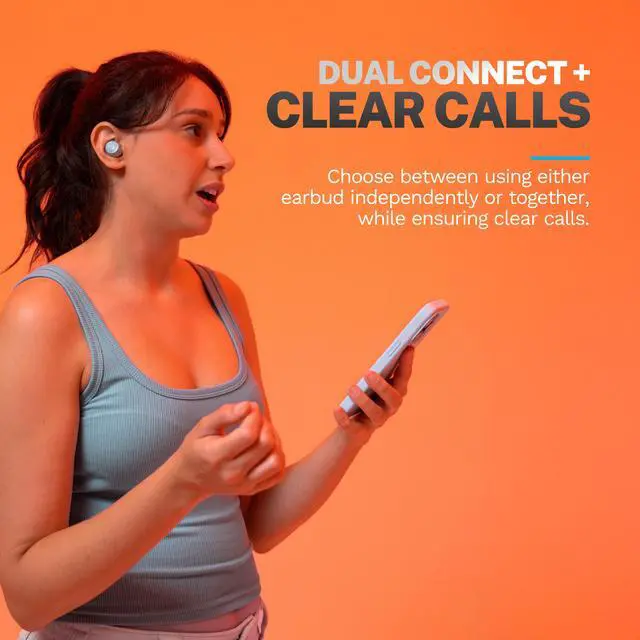Alt view image 5 of 7 - JLab Go Pop+ True Wireless Bluetooth Earbuds, Charging Case, Light Blue, Dual Connect, IPX4 Sweat Resistance, Bluetooth 5.3 Connection, 3 EQ Sound Settings Signature, Balanced, Bass Boost