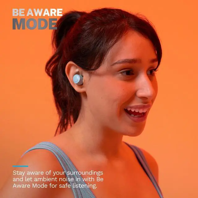 Alt view image 3 of 7 - JLab Go Pop+ True Wireless Bluetooth Earbuds, Charging Case, Light Blue, Dual Connect, IPX4 Sweat Resistance, Bluetooth 5.3 Connection, 3 EQ Sound Settings Signature, Balanced, Bass Boost
