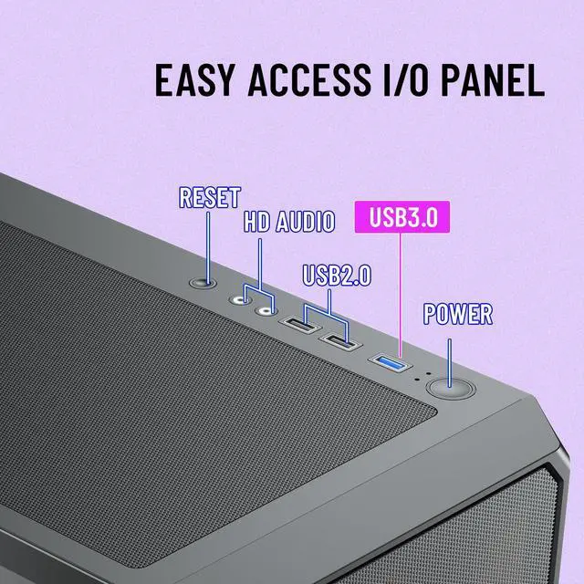 Alt view image 4 of 6 - RAIDMAX V212 ATX Mid Tower Gaming PC Case Bundle with 700W Power Supply & AM1204 ARGB CPU Air Cooler, Digital Temperature Display, 4 Heat Pipes, Pre-Installed RGB Fans, Supports LGA1851 / AM5