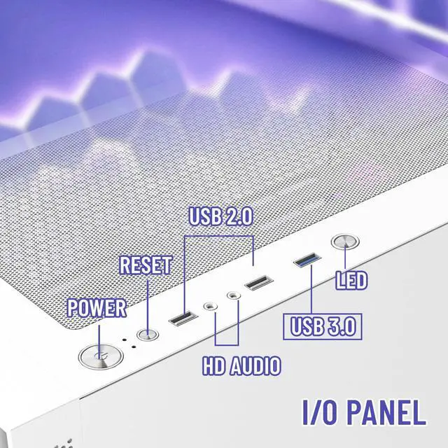 Alt view image 4 of 6 - RAIDMAX V217 ATX Mid Tower Mesh Gaming PC Case, High Airflow Front Panel Design, 4x 120mm ARGB Fans Pre-Installed, Tempered Glass Side Panel, Supports 305mm GPU / 240mm Radiator