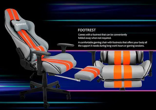 Alt view image 5 of 7 - Raidmax Superior DK905 Race Car Computer-Gaming-Chairs Adjustable 3D Armrest, Head and Lumber Pillows, Tilted Base, Flat Reclining Back and Certified Gas Lift