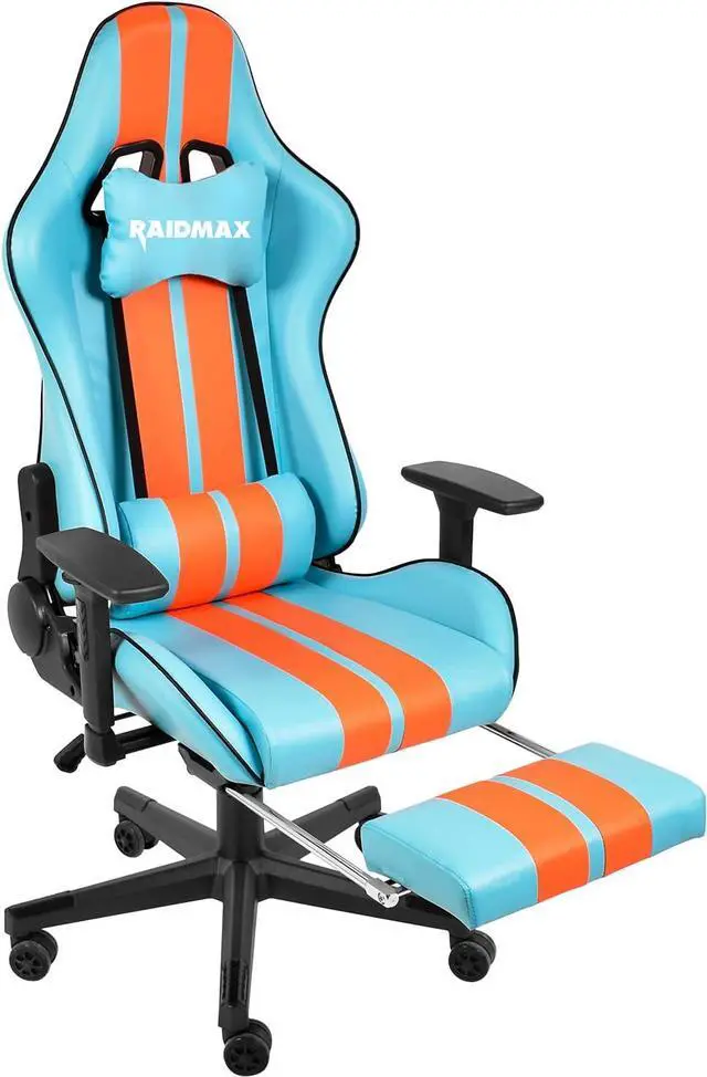 Alt view image 2 of 7 - Raidmax Superior DK905 Race Car Computer-Gaming-Chairs Adjustable 3D Armrest, Head and Lumber Pillows, Tilted Base, Flat Reclining Back and Certified Gas Lift