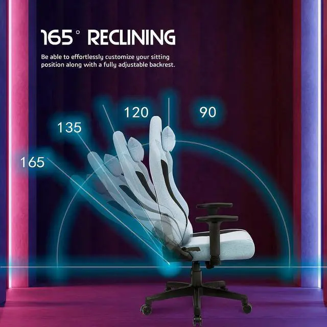 Alt view image 3 of 6 - Raidmax DK802 Series Computer-Gaming-Chairs, Soft Breathable Fabric All Day Gaming Chair, Heavy Duty Gas Lift and Metal Base, Magnetic Head Pillow, Lumbar Support Pillow (Pink)