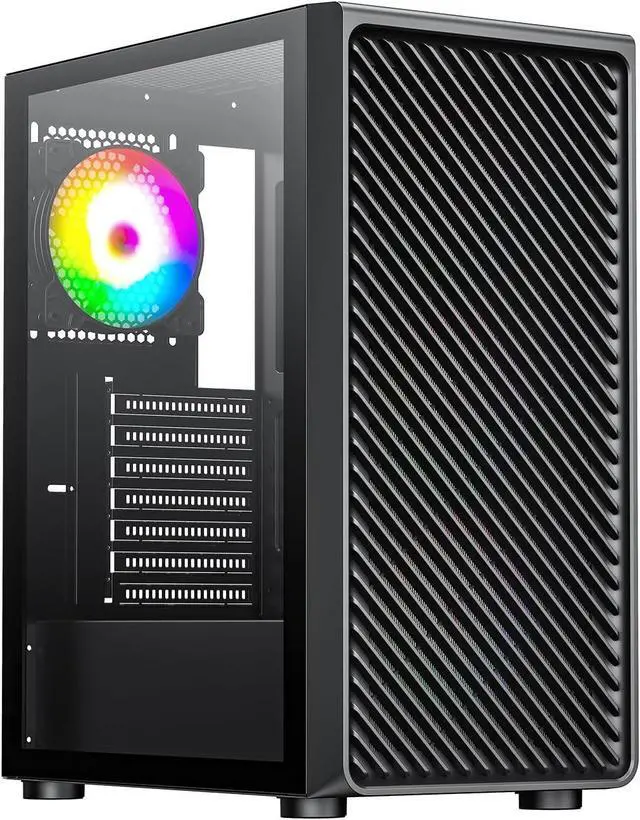 Main image of Raidmax Vector V211 Gaming Chassis - Pre-Installed 4X Static RGB Color Fans, Supports 240mm Water Cooler and 310mm GPUs, Full Size Tempered Glass (Black)