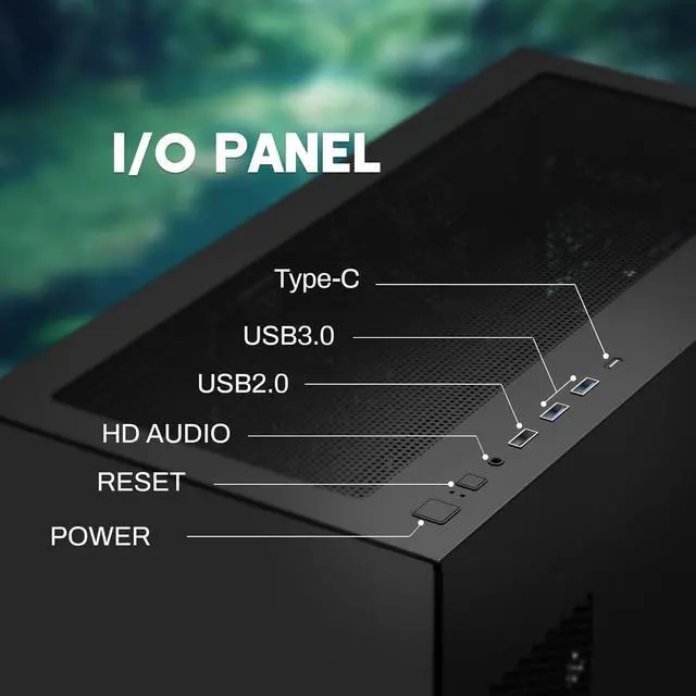 Alt view image 3 of 6 - Raidmax Infinita i801 Tempered Glass Aqua View Case - Corner Structure-Free Panoramic Design, 3 ARGB Fans Included, and Support for 360mm Water Cooler and 400mm GPU (Chrome Black)