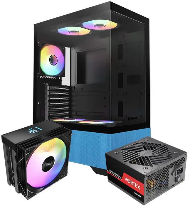 Raidmax i802 Vibe Series ATX Mid Tower Gaming Case Bundle Tempered