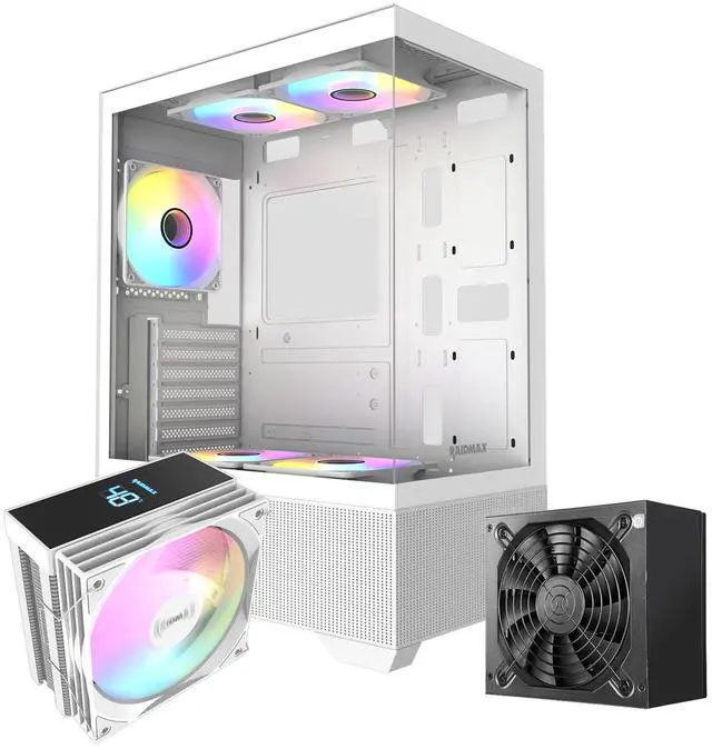 RAIDMAX i802 ATX Mid Tower Gaming PC Case Bundle, Includes 5 Fixed