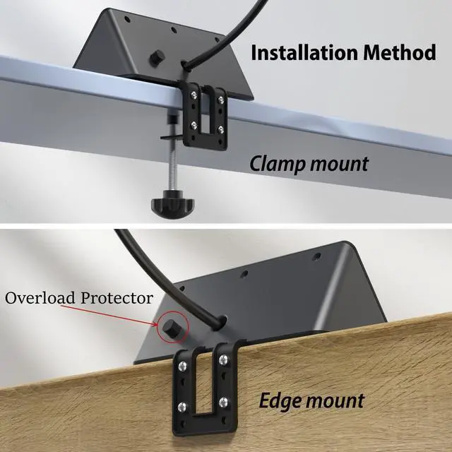 Alt view image 7 of 7 - Emerising Nightstand Edge Mount Power Strip with USB-C Ports Tabletop Surge Protector Desk Clamp Power Sockets with 3 AC Outlets &4 Fast Charging USB Ports for Home Office Hotel and Dormitory