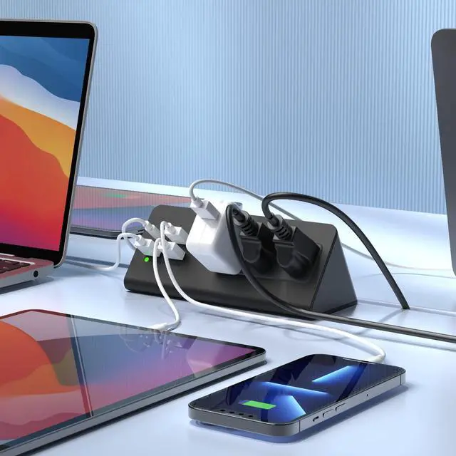 Alt view image 5 of 7 - Emerising Nightstand Edge Mount Power Strip with USB-C Ports Tabletop Surge Protector Desk Clamp Power Sockets with 3 AC Outlets &4 Fast Charging USB Ports for Home Office Hotel and Dormitory (2-Pack)