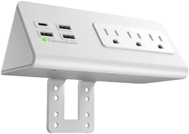 Main image of Emerising Nightstand Edge Mount Power Strip with USB-C Ports Tabletop Surge Protector Desk Clamp Power Sockets with 3 AC Outlets &4 Fast Charging USB Ports for Home Office Hotel and Dormitory
