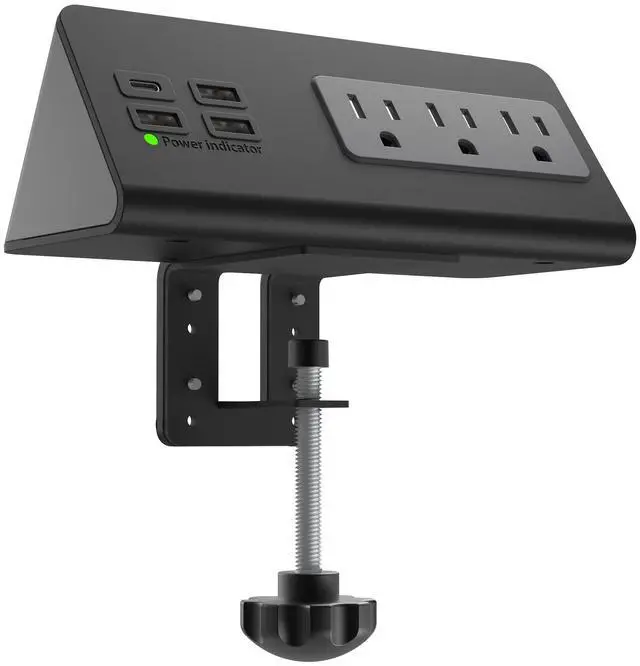 Main image of Emerising Nightstand Edge Mount Power Strip with USB-C Ports Tabletop Surge Protector Desk Clamp Power Sockets with 3 AC Outlets &4 Fast Charging USB Ports for Home Office Hotel and Dormitory