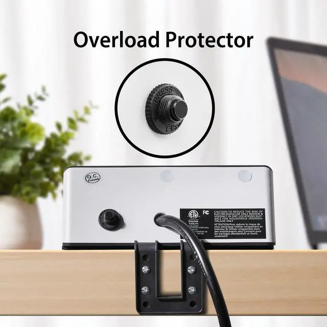 Alt view image 3 of 7 - USB Ports Electrical Multi-Outlets for Tabletop, Desk Edge Mount Power Strips with Surge Protection