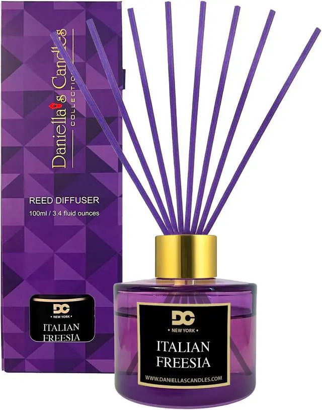 Main image of Daniella's Candles Italian Freesia Reed Diffuser Set Purple 3.4oz/100mL