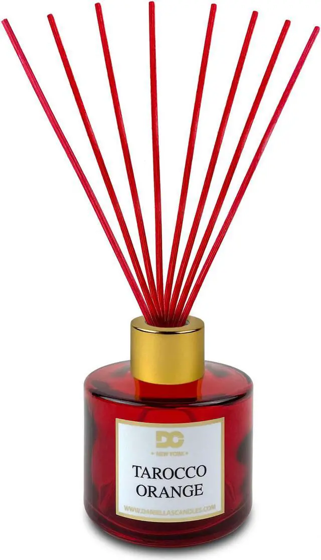 Alt view image 2 of 5 - Daniella's Candles Tarocco Orange Reed Diffuser Set Red 3.4oz/100mL