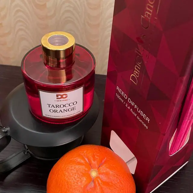 Alt view image 3 of 5 - Daniella's Candles Tarocco Orange Reed Diffuser Set Red 3.4oz/100mL