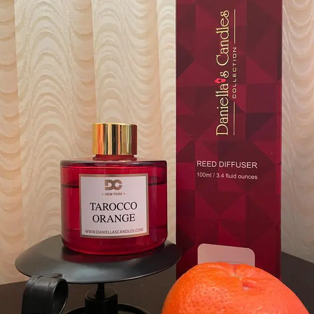 Alt view image 5 of 5 - Daniella's Candles Tarocco Orange Reed Diffuser Set Red 3.4oz/100mL
