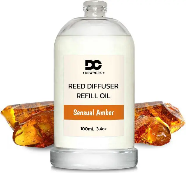 Main image of Daniella's Candles Sensual Amber Reed Diffuser Refill Oil 3.4oz/100mL - Premium Grade Aromatic Oil for Home Fragrance and Room Decor