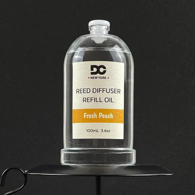 Alt view image 4 of 5 - Daniella's Candles Collection Fresh Peach Reed Diffuser Refill Oil 3.4oz/100mL