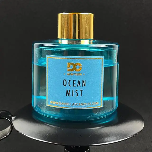 Alt view image 6 of 7 - Daniella's Candles Ocean Mist Reed Diffuser Set Blue 100mL - Luxurious Home Accent with High Quality Fragrance and Non-Toxic Natural Rattan