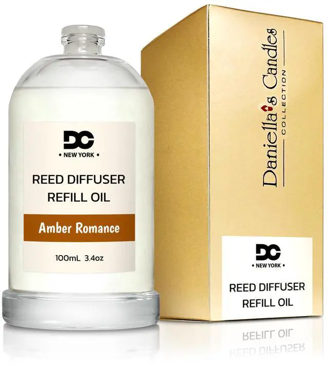 Alt view image 3 of 7 - Daniella's Candles Collection Amber Romance Reed Diffuser Refill Oil 3.4oz 100mL Home Fragrance Scented Oil Aromatherapy Room Freshener for Spa, Meditation, and Everyday Use