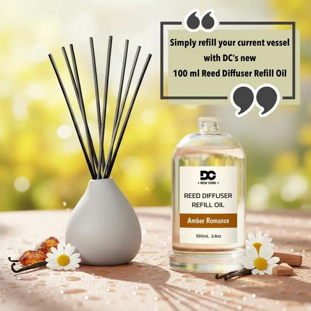 Alt view image 5 of 7 - Daniella's Candles Collection Amber Romance Reed Diffuser Refill Oil 3.4oz 100mL Home Fragrance Scented Oil Aromatherapy Room Freshener for Spa, Meditation, and Everyday Use