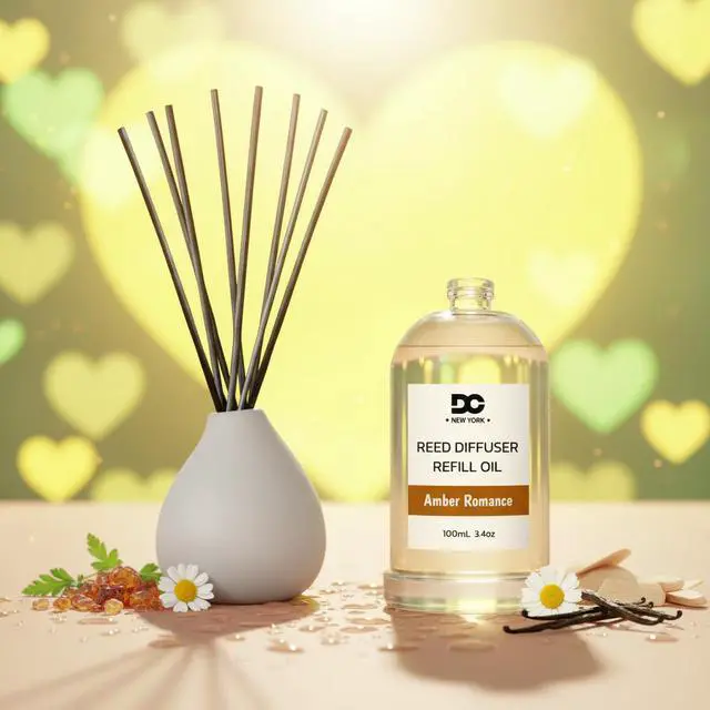 Alt view image 6 of 7 - Daniella's Candles Collection Amber Romance Reed Diffuser Refill Oil 3.4oz 100mL Home Fragrance Scented Oil Aromatherapy Room Freshener for Spa, Meditation, and Everyday Use