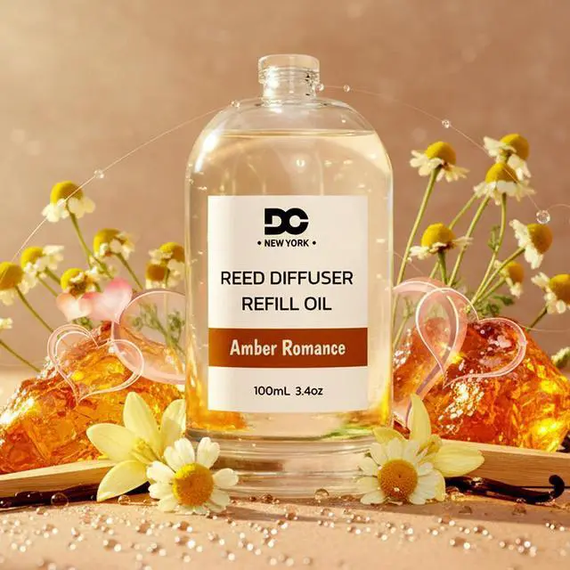 Alt view image 7 of 7 - Daniella's Candles Collection Amber Romance Reed Diffuser Refill Oil 3.4oz 100mL Home Fragrance Scented Oil Aromatherapy Room Freshener for Spa, Meditation, and Everyday Use