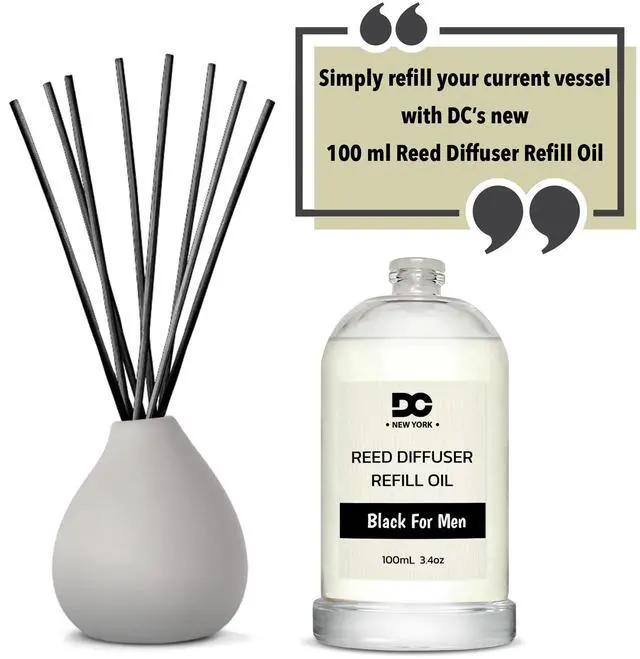 Alt view image 2 of 7 - Daniella's Candles Collection Black For Men Reed Diffuser Refill Oil 3.4oz 100mL Home Fragrance Scented Oil Aromatherapy Room Freshener for Spa, Meditation, and Everyday Use